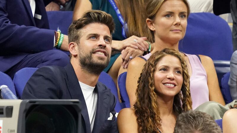 Gerard Piqué y Shakira asisten a los cuartos de final del Abierto de tenis de Estados Unidos...